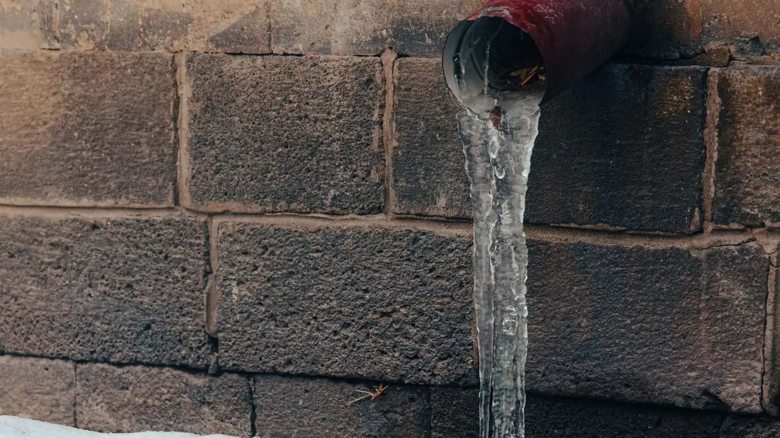 Water frozen in a pipe: ice can likewise split pump heads and hoses